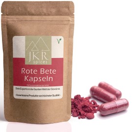 JKR Spices® Red Beetroot Capsules Vegan Capsules Filled with 720mg High-Quality Red Beetroot Powder 100% Natural and No Additives Pack of 180