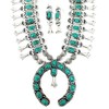Emulily Chunky Western Squash Blossom Statement Necklace and Earrings Set