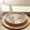 Hanobe Decorative Serving Tray Round: Farmhouse Coffee Table Decor Boho