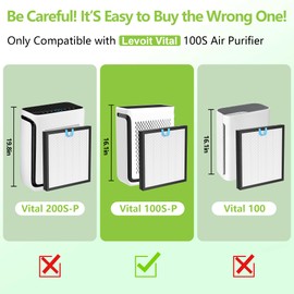 Vital 100S Replacement Filter Compatible with LEVOIT Vital 100S Smart Air Purifier, 3-in-1 Filtration with H13 Grade True HEPA, High-Efficiency Activated Carbon Filter, Part# Vital 100S-RF