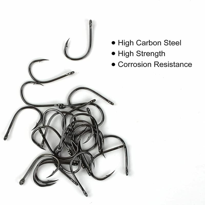 100x Chemically Sharpened Octopus Fishing Hook, Fishing Tackle 3-12# Small