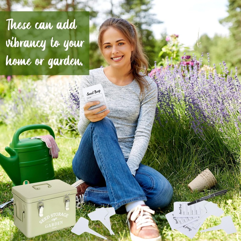 Maitys Seed Storage Container Box with Lid Garden Seed Packet