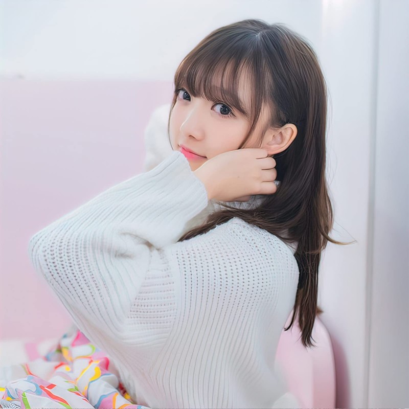 Point Wig, Bangs, Wig, Air Bangs, Cute, Stylish, Perspective, Ultra-thin,