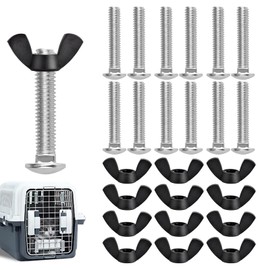 M6 Pet Carrier Fasteners Kennel Replacement Bolts for Plastic Cat Crate and Dog Crate Dog Kennel Accessories Cat Cage Carrier Parts(12 Set)