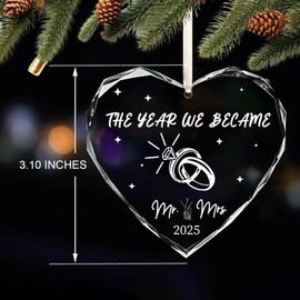 Svnntaa Wedding Gifts - Mr and Mrs Gifts - Wedding Gift Ideas for Couples 2025, Future Mr and Mrs Gift Ideas - 1st Bridal Shower Ornaments for Bride, Bride to Be - Glass Ornament 2025