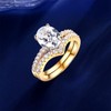 MDFUN 18K Yellow Gold Plated 7 * 9mm Oval Cubic