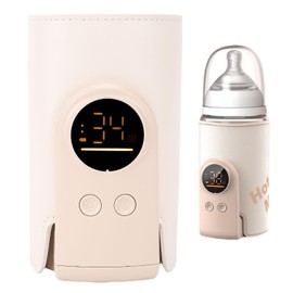 Baby Bottle Warmer with 8000mAh USB - C Fast Charging, Constant Temperature Control, Portable Milk Heater for Travel, Outdoor Use - Lightweight Insulated Sleeve Fits All Bottles