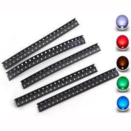 Chanzon (5 Colors x 20 pcs = 100 pcs) 0603 SMD LED Diode Lights Assorted Kit (Mini Chip 1.6mm x 0.8mm for PCB DC 20mA) Super Bright Lighting Bulb Lamps Electronics Components Light Emitting Diodes