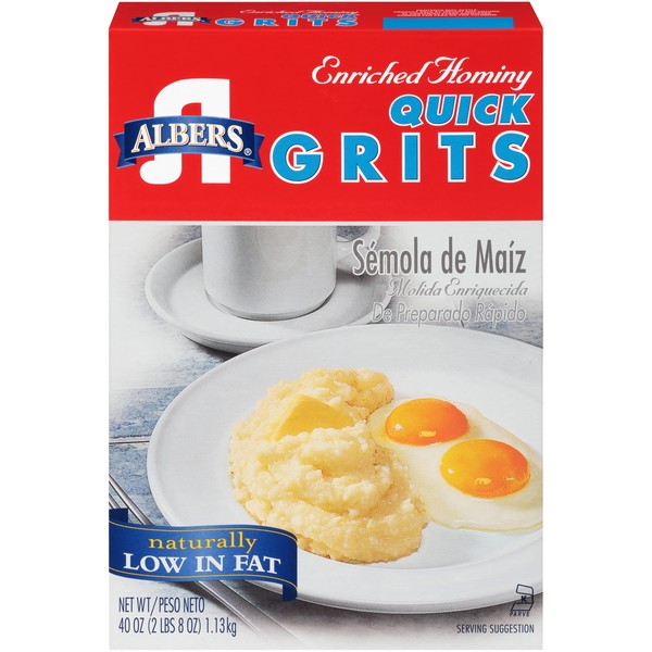 Albers Enriched Hominy Quick Grits, Naturally Low in Fat, 40 OZ Box (Pack of 1)