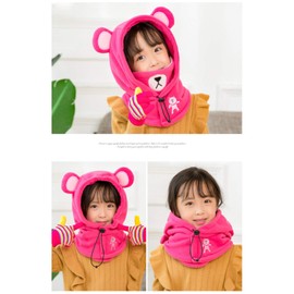 Kids Balaclava Hat Boys Girls Winter Warm Hat Scarf and Neck Warmer Set Fleece Balaclava Ski Hat Cycling Hat Windproof Thermal Neck Snood Adjustable Headwear for Indoors Outdoor Sports, Aged 5-13