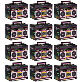 Hegbolke Novelty Boom Favors Boxes - 80s Theme Boom Box 80’s Theme Retro Decorations 1980s Hip Hop Party Supplies Table Centerpieces for Retro Party, Hip Hop Party, 80s Theme Party
