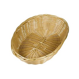 Kesper Brotkorb, Kunststoffkorb, Küchenkorb, groß, oval, aus Kunststoff, Maße: 240 x 200 x 60 mm, braun