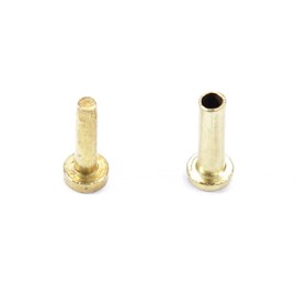 Cutlery Rivets (10 Pack) for DIY Handles & Knife Handle Repair - USA Size (0.187 x 0.115 x 0.520 Inch) - (Brass) - 2-Piece Rivet Knife Handle Fasteners