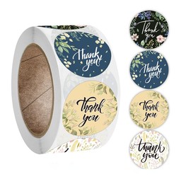 1500Pcs 1.5 Inch Thank You Floral Stickers, Round Gift Gift Merchandise Decorative Labels, Cookie Packaging Supplies,Order Stickers Packaging Supplies Crafts.