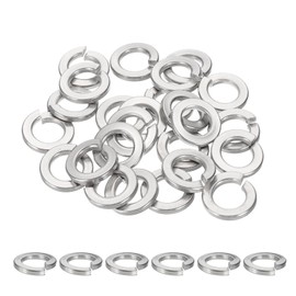 sourcing map 1/2 Spring Lock Washer, 304 Stainless Steel Split Lock Washers for Screws Bolts Cars Construction Machinery Silver Pack of 25