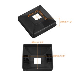 QUARKZMAN Post Bases, 2 Pieces 20 x 20 mm/0.8 x 0.8 Inch Plastic Split Base Cover for Fence, Stair Railing, Porch, 88 x 88 mm/3.46 x 3.46 Inches (Total)