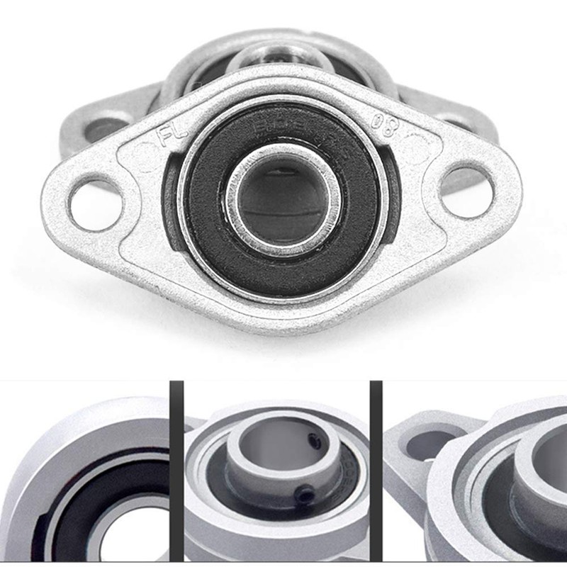 3pcs Flange Ball Bearings KFL08 Mount Bearings Flange Pillow Block
