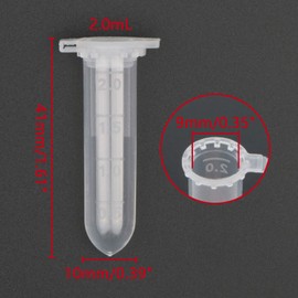 Rowiz 200PCS 2ml plastic EP Lab Centrifuge Tube Vial Test Tube,Sample Bottle Test Tube with Round Bottom, Liquid Test Bottle with Graduation, with Cap Packaging