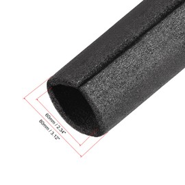 uxcell Foam Tube 1.64 Ft Length 2.34in ID 3.12in OD Hollow Pipe Cover for Protecting Pipes and Heat Preservation Black 2 Pack