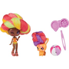 Candylocks 2-Pack, Posie Peach 75-cm Scented Collectible Doll and Pet with Accessories (Styles Vary)