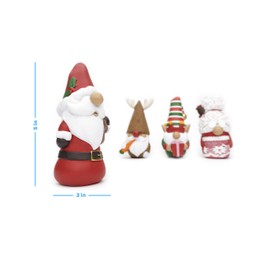 Madanar Resin Christmas Gnomes 4 Piece Set Tiered Tray Shelf Kitchen Table Holiday Decorations - Elf, Santa, Mrs. Claus, & Reindeer (Christmas)