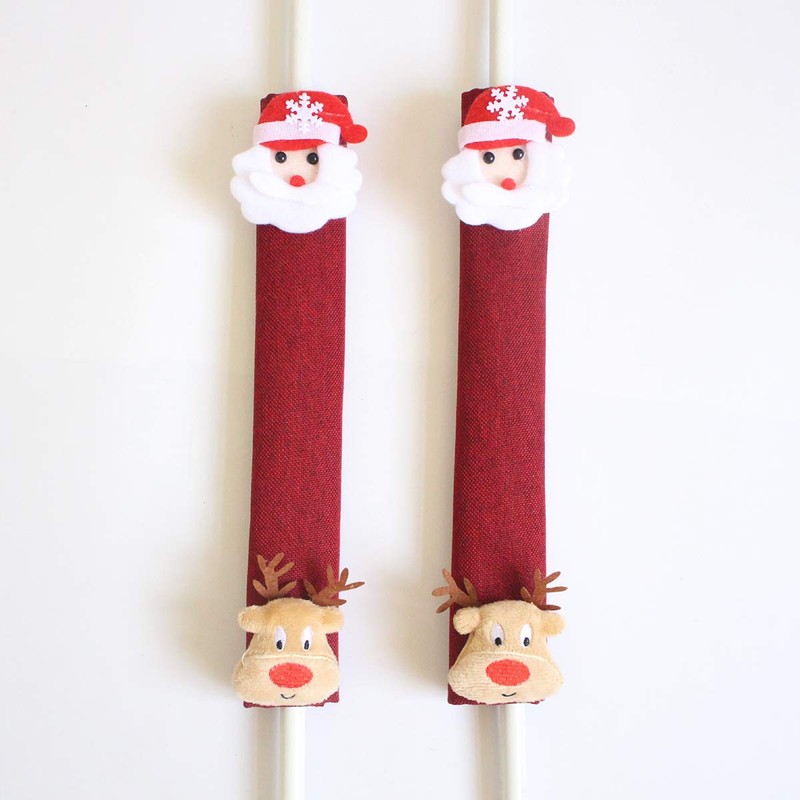 4pcs Refrigerator Handle Cover Washable Snowman Fridge Handle Cover Refrigerator