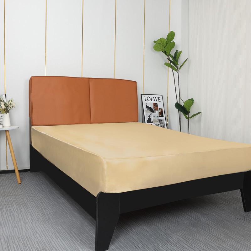 Lirex Satin Fitted Sheet, Luxurious Silky Smooth Polyester Bedding Soft