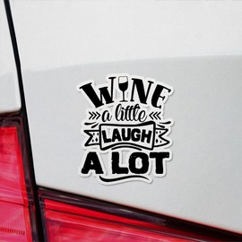 ANGDEST CLUB Decal Stickers of Wine A Little Laugh A Lot Premium Indoor (No Waterproof) Vinyl Decal Stickers for Laptop Phone Accessory Helmet Car Window Mug Tuber Cup Door Wall - USCVER3f58780BL0124