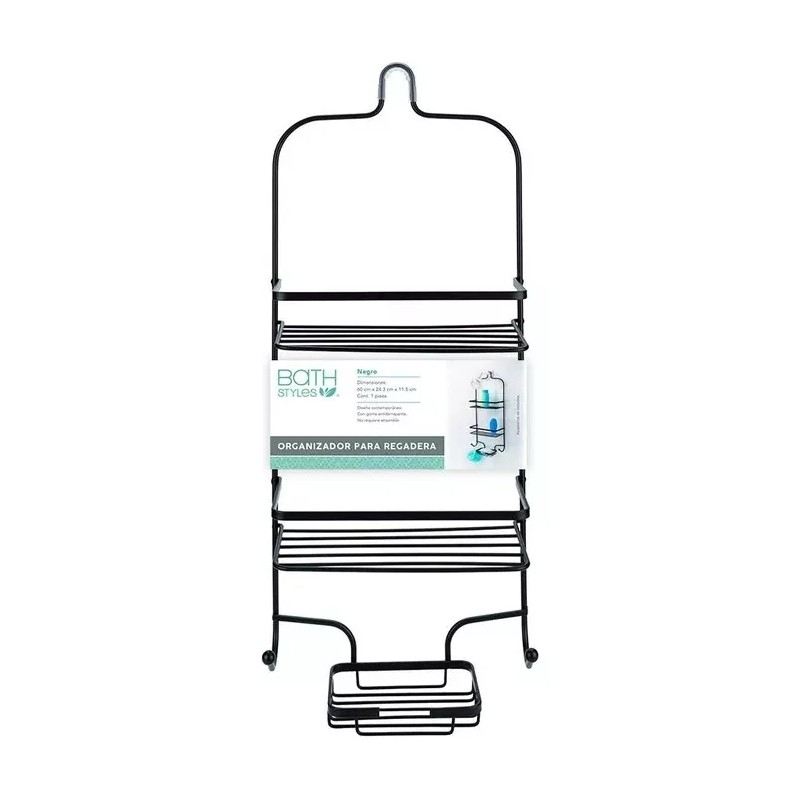 BATH Organizador Para Regadera Color Negro De 60 X 24