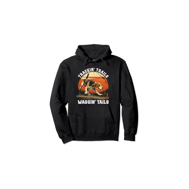 Dog Hunter Tracking Trails Beagle Hunting Pullover Hoodie