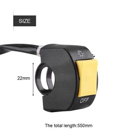 7/8 Inch Motorcycle Handlebar Switch Control, LED Headlight On/Off Switch for Motorcycle Handlebar Mount with Button (Yellow)