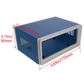 Fielect 6.69" x 5.12" x 3.15" Dustproof Electronic Junction Box Enclosure Project Box for Electronic Projects Metal Blue