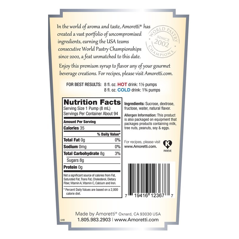 Amoretti Premium Chai Syrup (750mL)