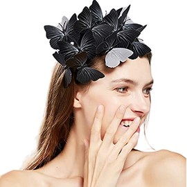 YADIRF Beautiful Headband Women Butterfly Hairband Girl Hair Accessories Crown Clothing For Women Girls Hair Accessories Birthday Wedding Festival Party (Black)