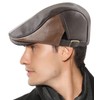 Men’s Cabbie Beret Hat Comfortable Breathable Newsboy Cap Adjustable Leather