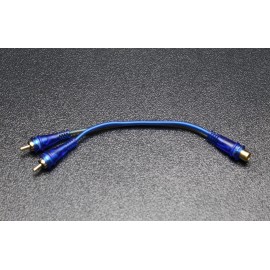 Audiopipe RCA WIRE BLUE GRAY Y SPLITTER 1 FEMALE 2 MALE CAR HOME AUDIO INTERCONNECT BLS