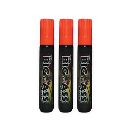 Big Glass Windshield Markers - Water Based Marker with 15mm Tip - Quick-Drying and Rain-Resistant Marker - Orange - 3 Pack