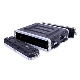 Crossrock Stackable 2U Rack Case, Strong Molded with Heavy Duty Hardware, Standard 19.25” Depth (CRA8602UBK)