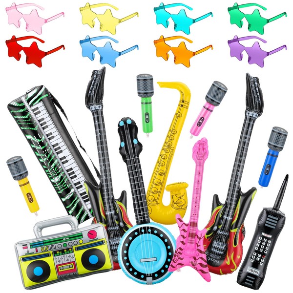 MiniInflat 20 Pcs Inflatable Instruments Party Props Rock Star Toy