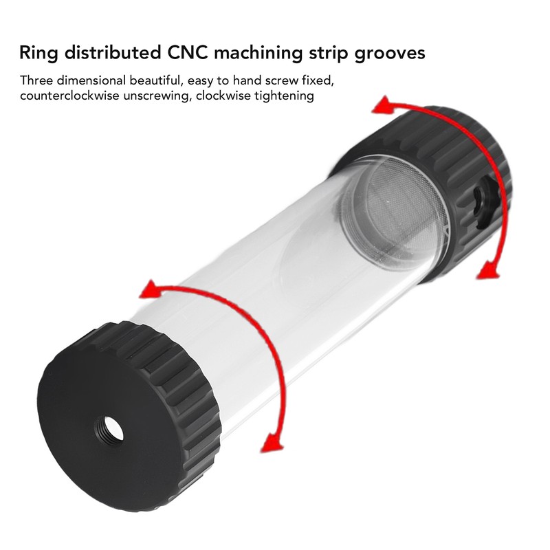 Cylindrical Water Cooling Reservoir Built in Filter Transparent 515ml Water