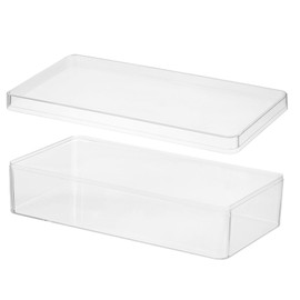 PATIKIL Acrylic Lid Box 23 x 12 x 6 cm / 9.06 x 4.72 x 2.36 Inches, Clear Acrylic Display Box Plastic Square Cube Container Storage Organizer Suitable for Candy and Small Jewelry and Artwork Display