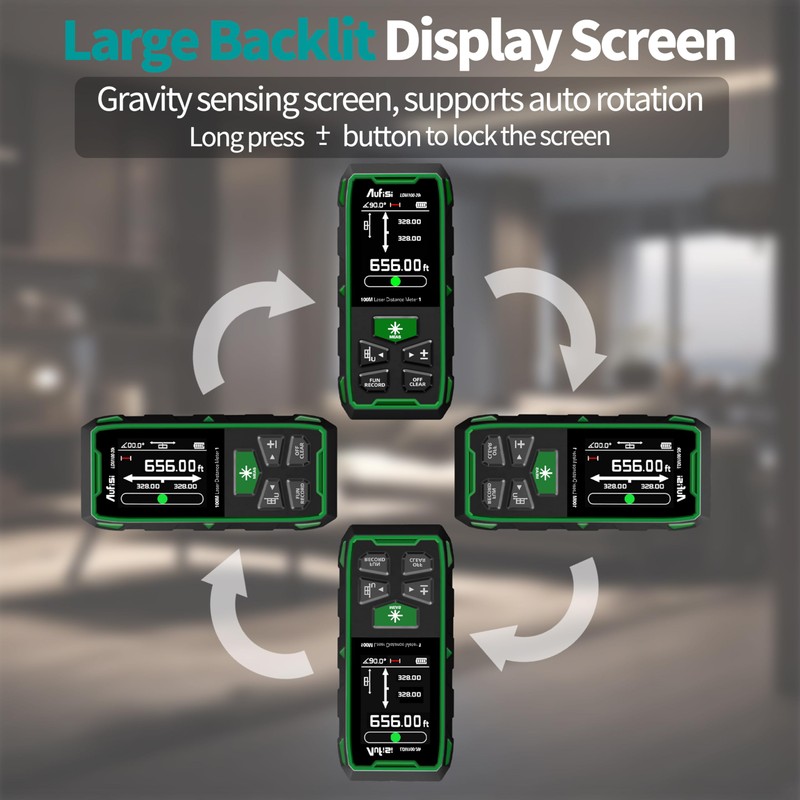 Laser Measuring Tool, 656FT Recharge Luminous LCD Display Dual Laser