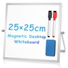 Compact Magnetic Whiteboard with Dual-Sided Easel - 25x25cm - Perfect
