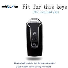 Ysbxitu Key Case with Key Fob Fits Volkswagen Key Case Cover Case Fits VW Touareg 2018-2022 Remote Key Remote Control Cover Gift Idea Accessory Black