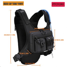 FTCYCRU Running Vest Backpack ,Cycling Hydration Backpack Pack 5L for Women and Men，Lightweight Hydration Pack for Marathon Trail Race Jogging Hiking and Climbing. (black, one size)
