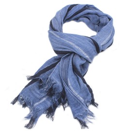 MEISHINE 190 x 90 cm Autumn Winter Men's Cotton Mixed Scarf Fashion Print Scarf Men's Neckerchief Basic Scarf, light blue