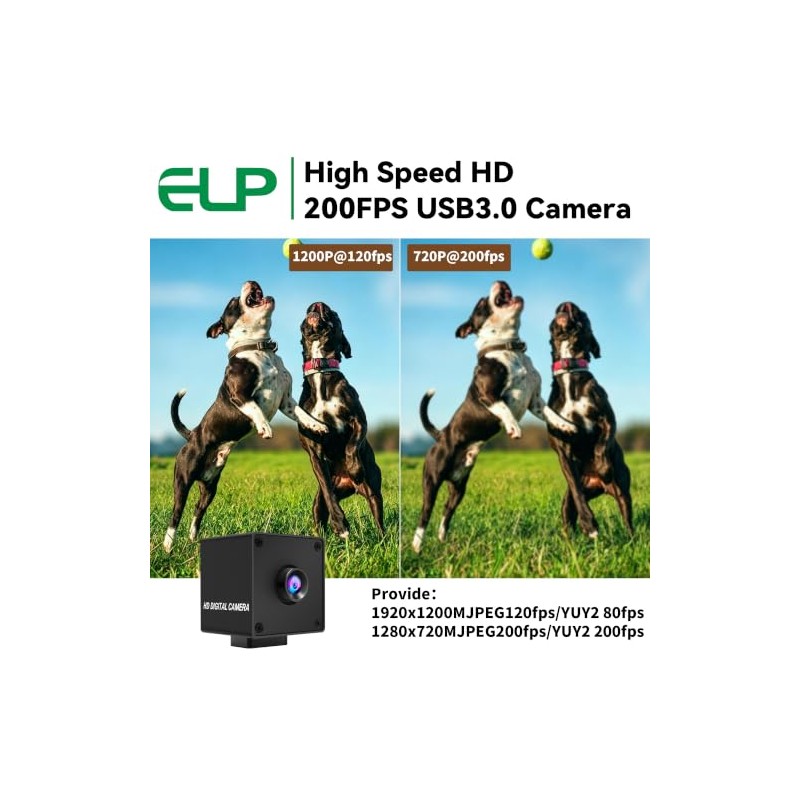 ELP - Cámara USB 3.0 de alta velocidad, 720P/200 fps,