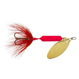Yakima Bait Wordens 212-FLR Rooster Tail in-Line Spinner, 2 3/4", 1/4 oz, Fluorescent Red