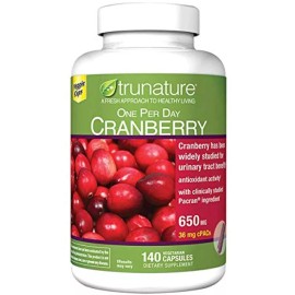 trunature Expect More Cranberry 650 mg., 140 Vegetarian Capsules EXP 11/2024