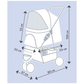 TRIXIE 28958 – Pushchair 47 × 100 × 80 cm Black